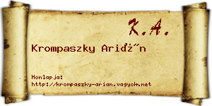 Krompaszky Arián névjegykártya